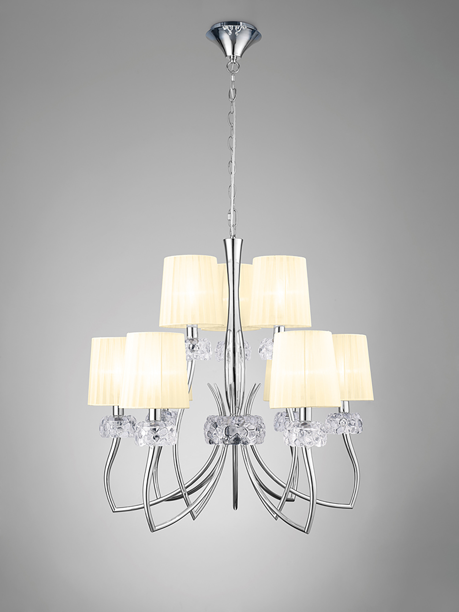 Loewe Polished Chrome-Cream Ceiling Lights Mantra Contemporary Ceiling Lights Loewe Polished Chrome-Cream Ceiling Lights Mantra Contemporary Ceiling Lights